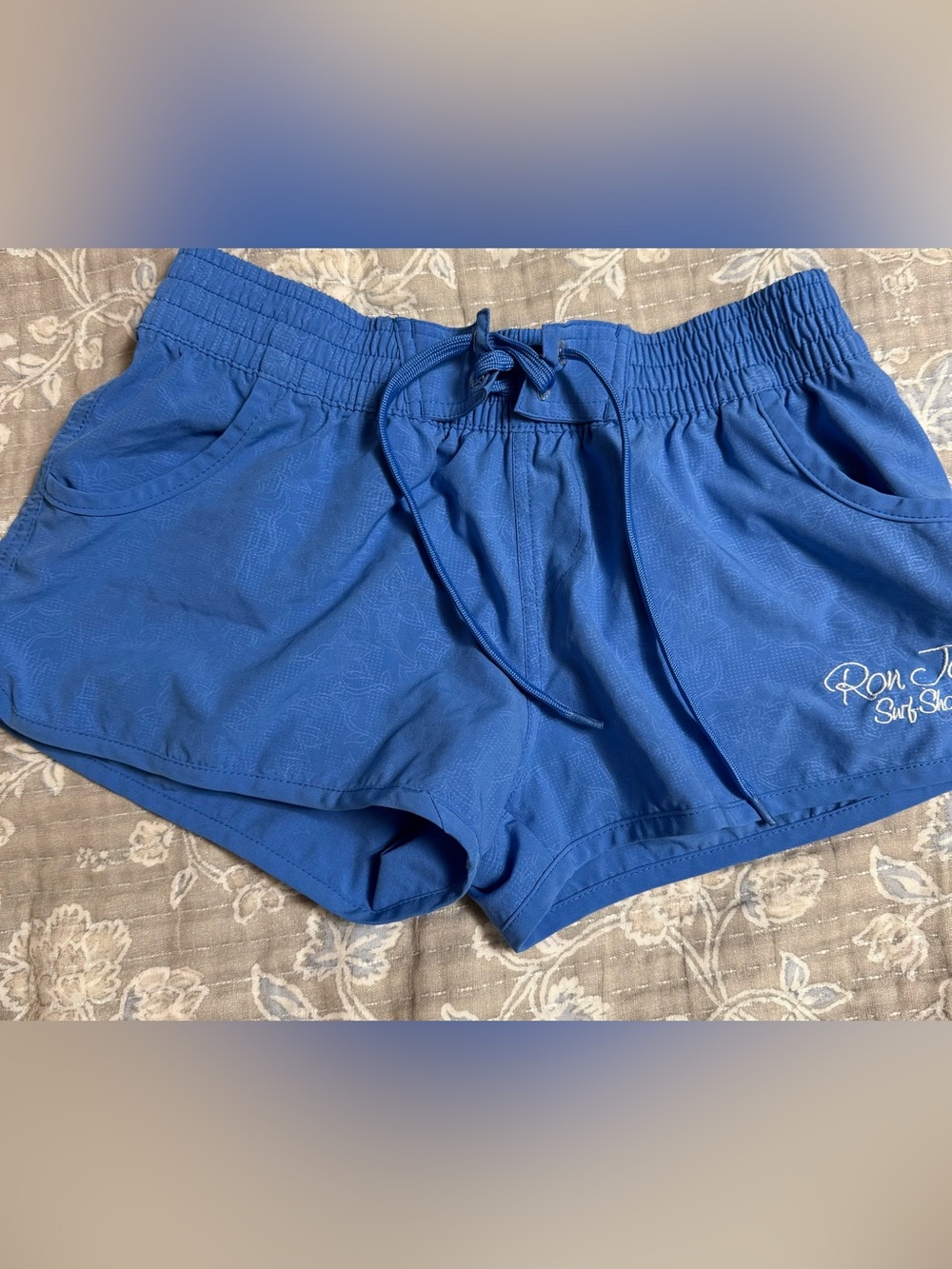 Ron Jon Women’s Athletic Shorts in Blue with Drawstring Waist